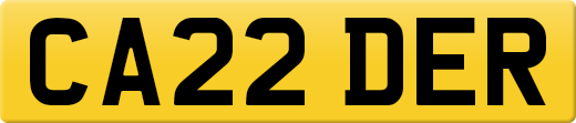 CA22 DER private number plate